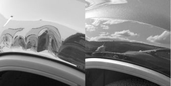 Car dent repair Subaru Impreza - before/after 